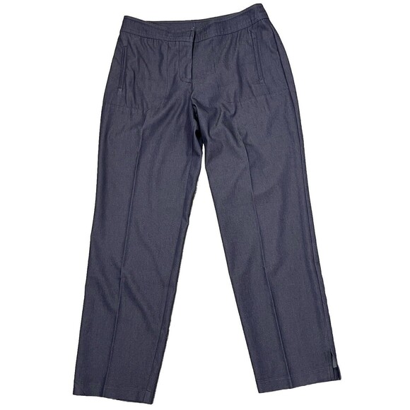 Laundry Shelli Segal Pants Crop Dress Slacks Blue‎ Pockets Slits 6 Career Preppy - Picture 1 of 6